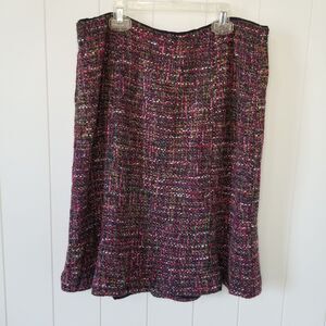 Talbots Skirt Women's Size 12 Petite Black Purple Woven Blend